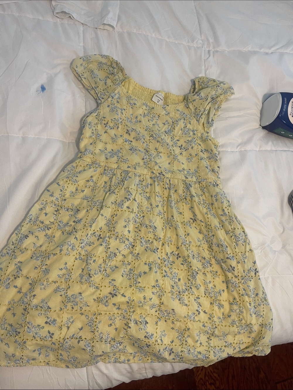 abercrombie kids Yellow Floral Puff-Sleeve Dress